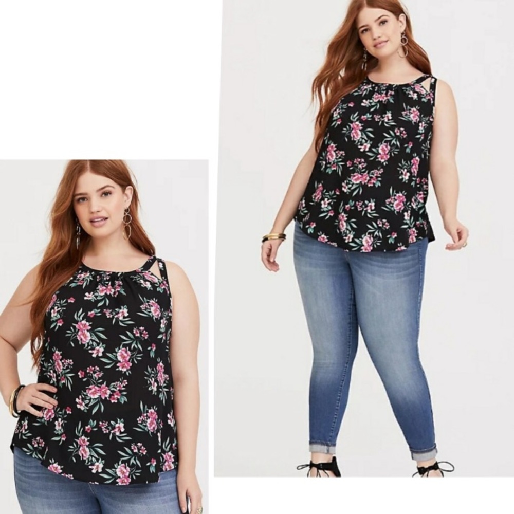 Torrid floral print sleeveless top 0X